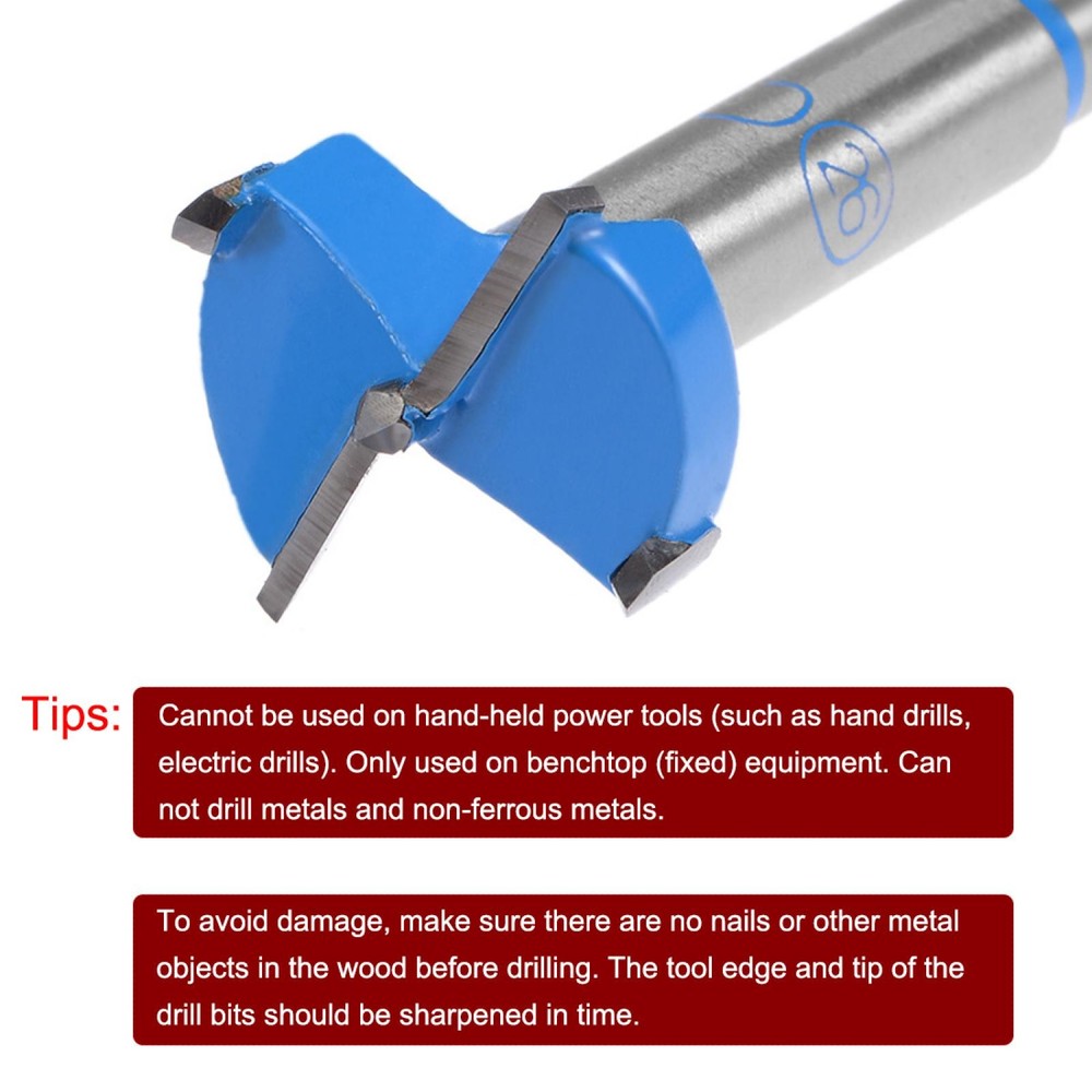 Hinge Boring Forstner Drill Bits 26mm Diameter 8mm Round Shank