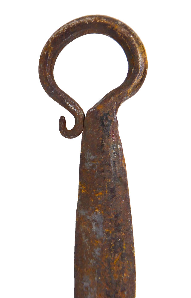 Wrought Iron Fire Pit Fork Tool 30" Hand Forged Primitive Rusty Rustic Relic