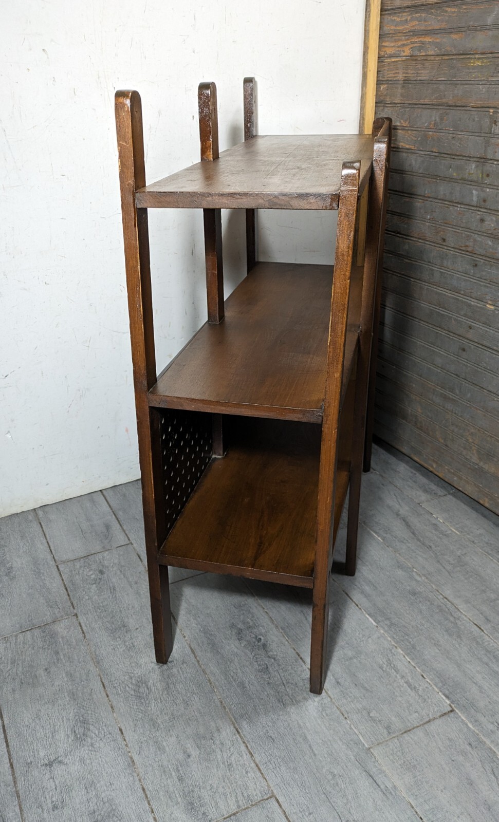 Antique Rustic Mission Arts & Crafts Style Display Book Shelf Open Bookcase