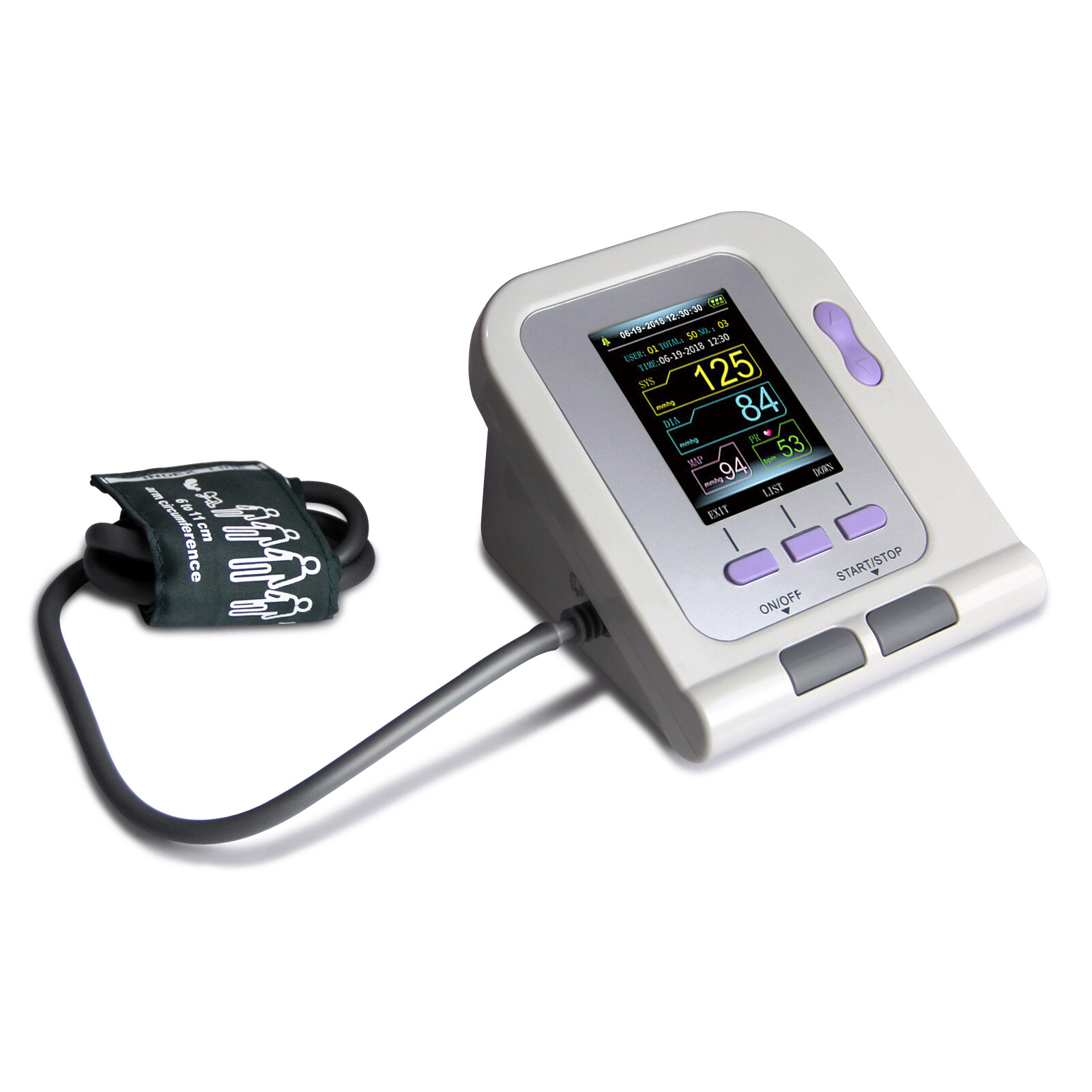 Home Care FDA CE Digital Blood Pressure Monitor Upper Arm NIBP SpO2 PR+ Software