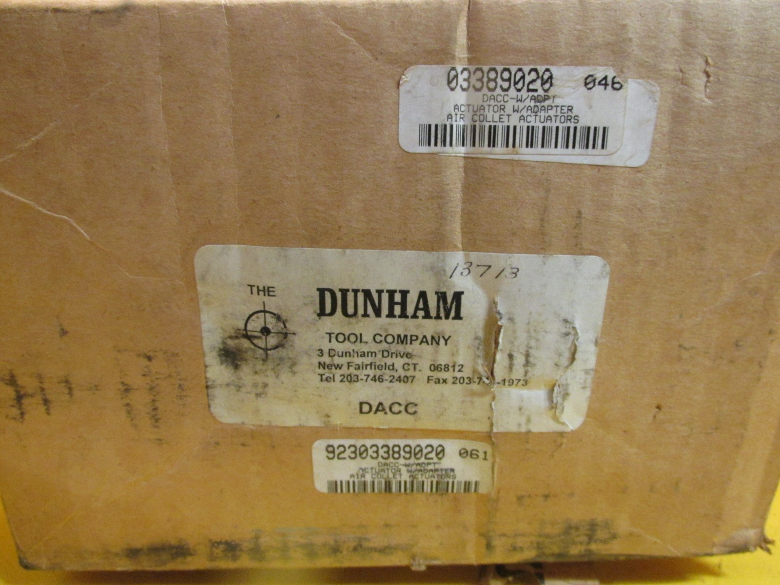 NEW Dunham Tool Company 5C Air Collet Closer Actuator DACC