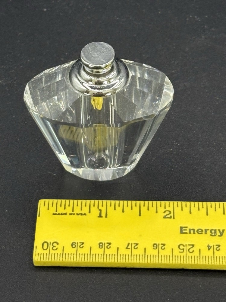 Small Crystal Perfume Bottles, refillable, w/Dipper