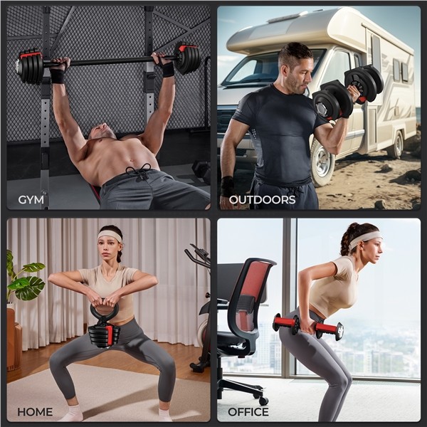 3-In-1 Quick-Adjust Dumbbell Weight Set with Anti-Slip Handle for Home Gym