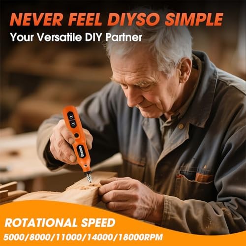 Mini Cordless Rotary Tool Kit with Case & 78 Pcs | 5-Speed Variable Orange