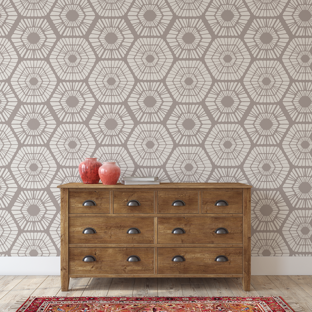 Scandinavian Geometric Pattern Wall Stencil - Durable & Reusable Mylar Stencils