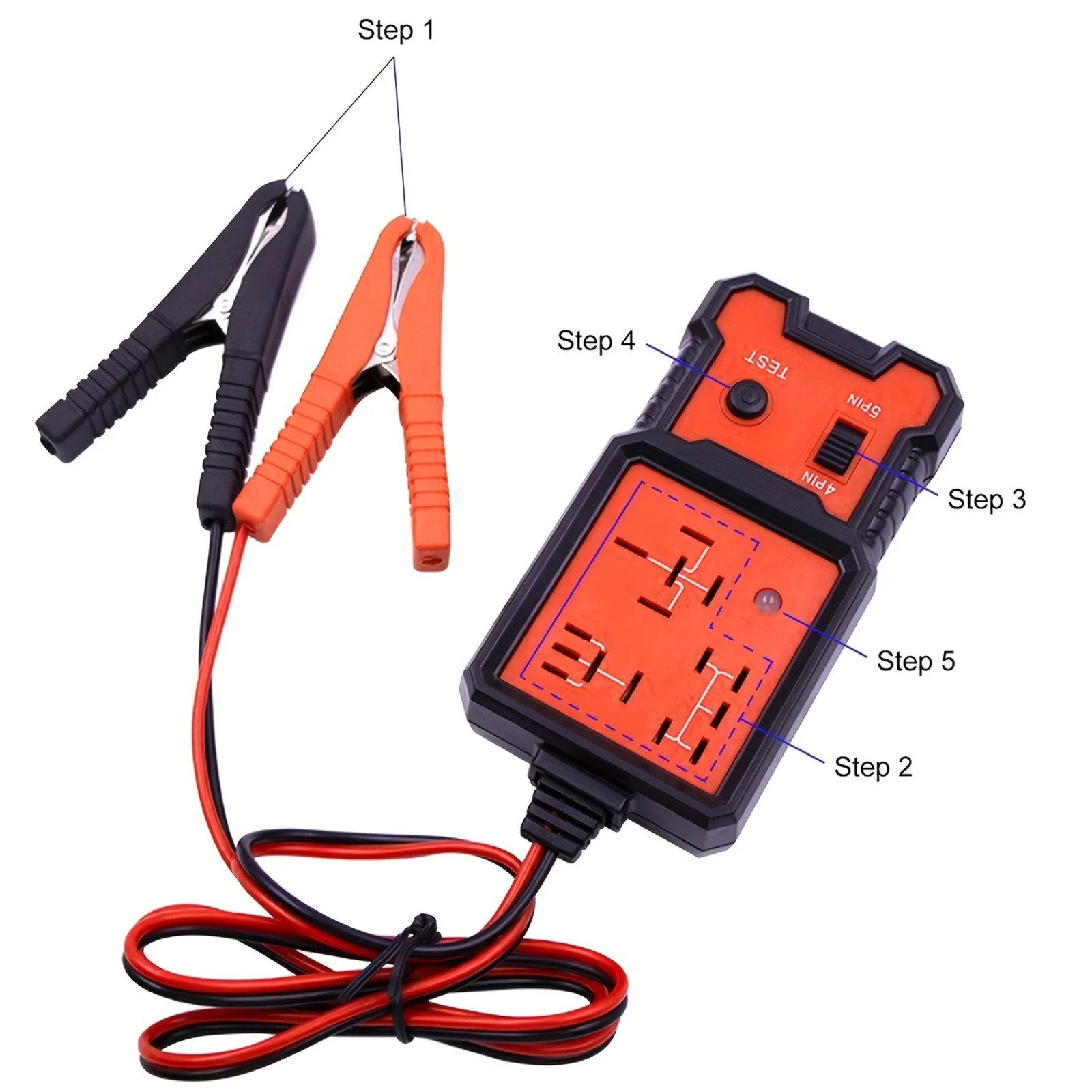 New Automotive Electronic Relay Car Relay Tester -4/5Pin 12V Car Diagnostic Tool