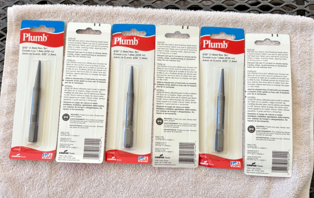 3 PIECES Plumb Nail Punch Set