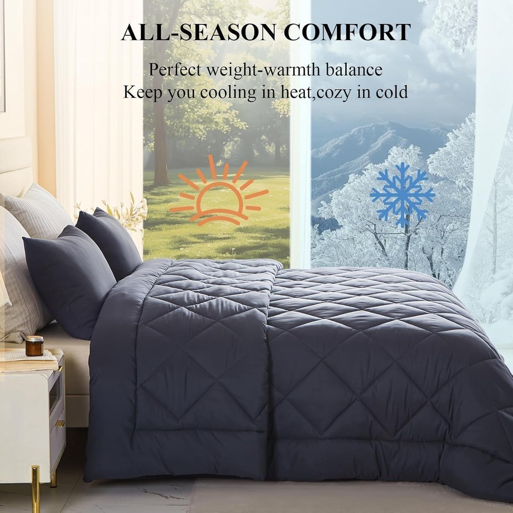 128x120 Oversized King Comforter, Extra Large King Size Comforter Oversized- Gre