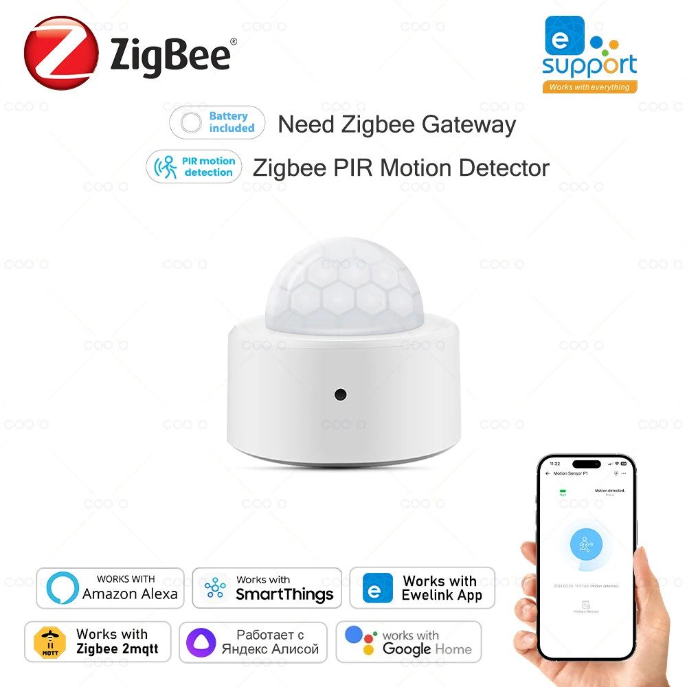 Zigbee 3.0 Mini PIR Motion Sensor Human Infrared Detector Security Alarm