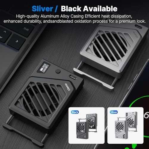 Upgrade Camera Cooling Fan w Spring Installation Flexible Mount for Silver