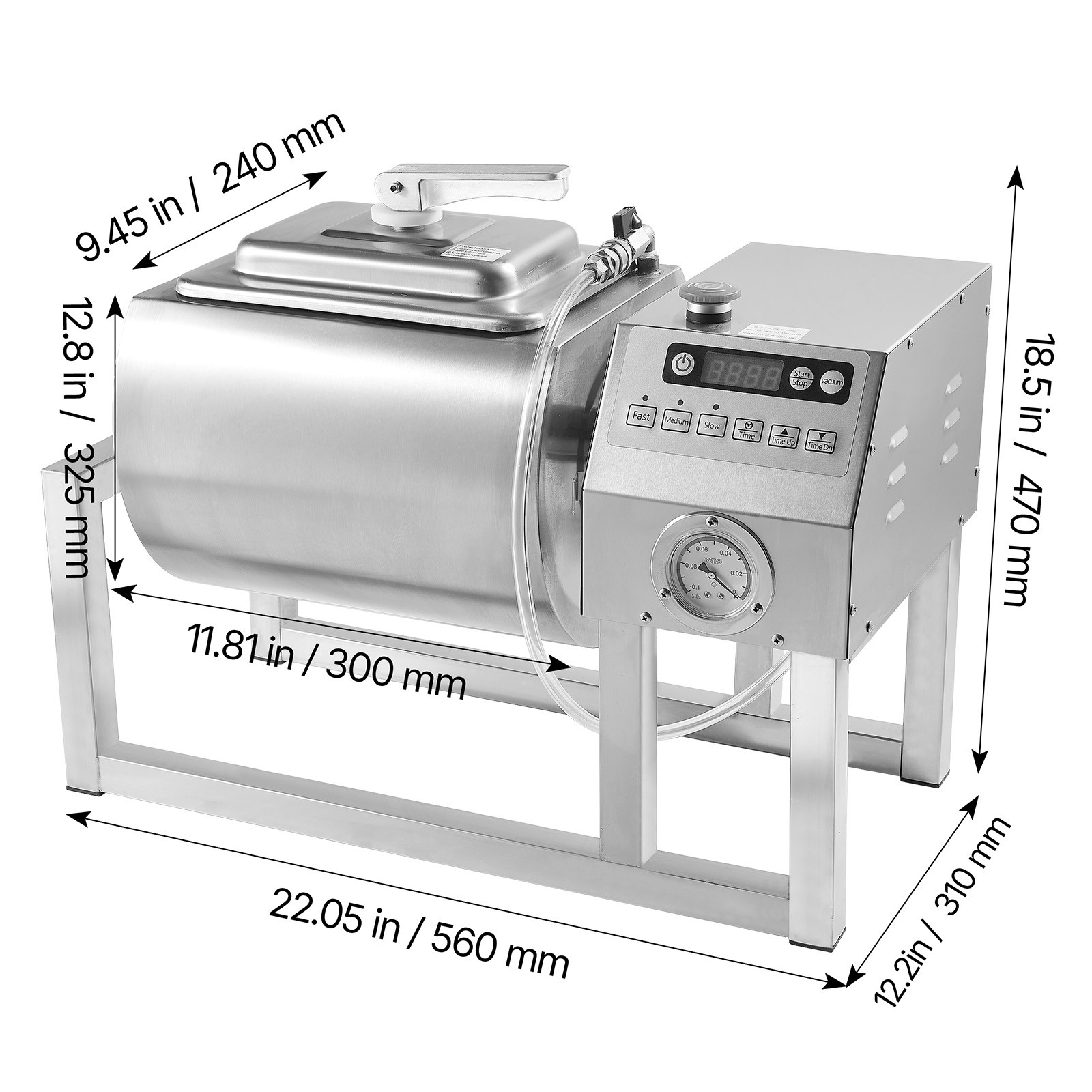 Vacuum Meat Tumbler Marinator Machine 20L Chicken Steak Fish Marinating Machine