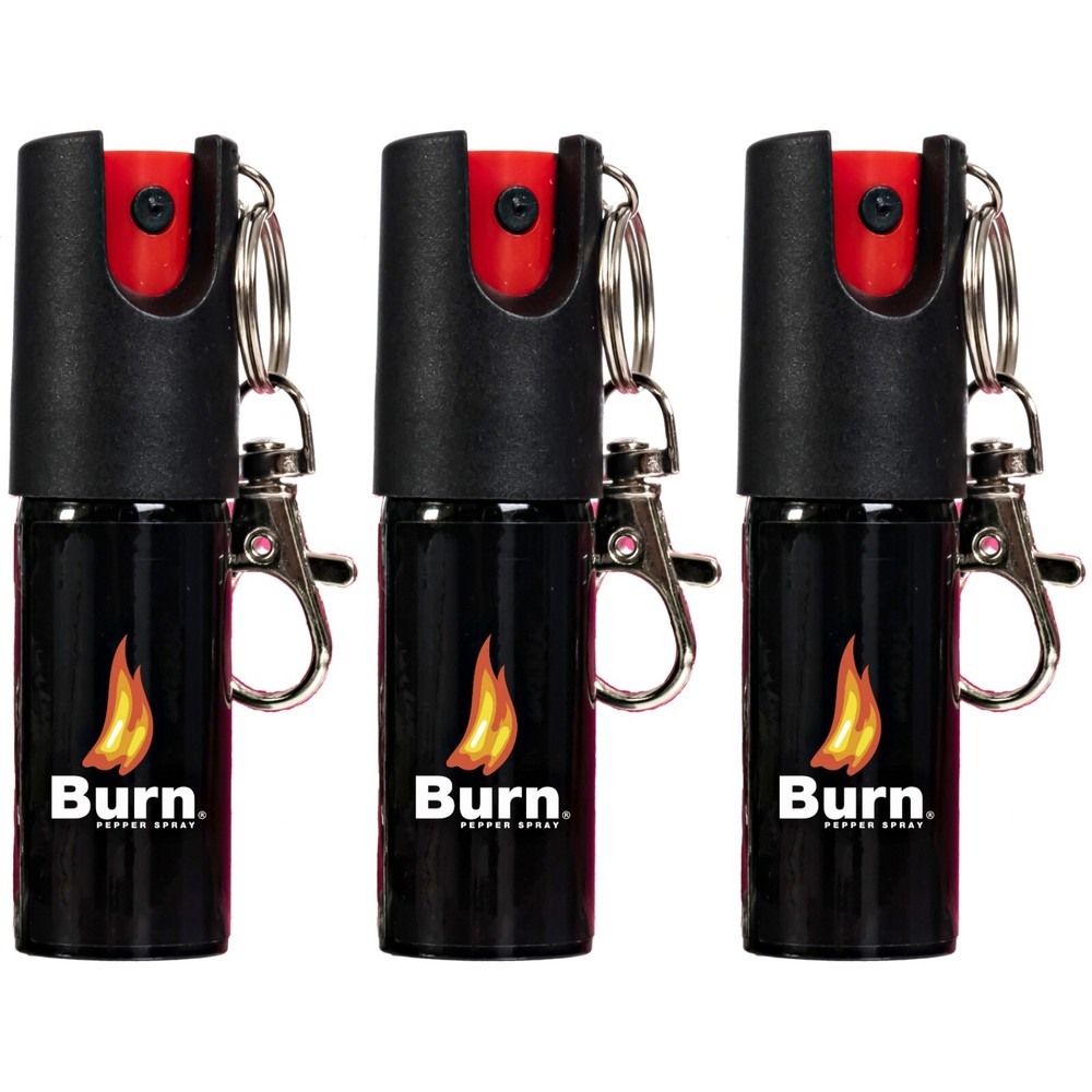 3 PACK BURN Pepper Spray Keychain 1/2oz Self Defense Security Protection