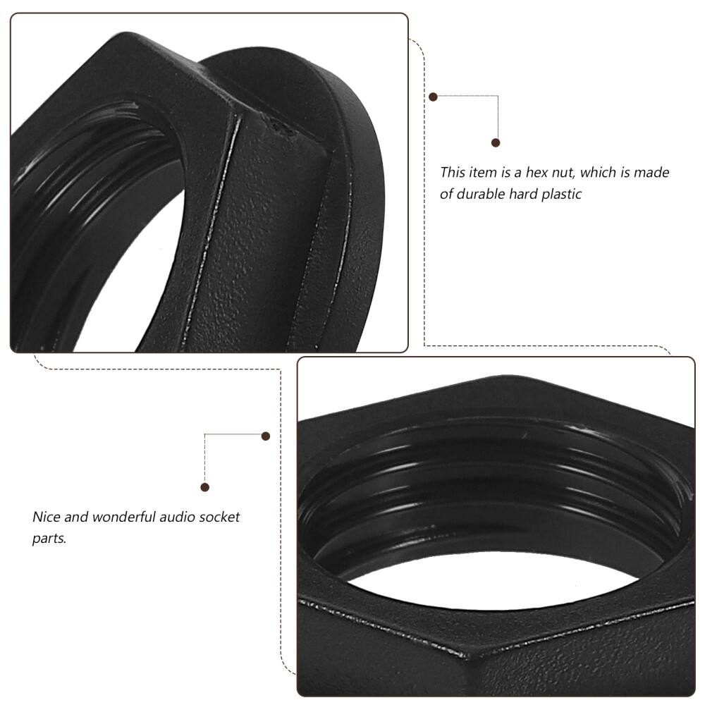 Plastic Nuts for Speaker Cables Three Hex Cliff UK Jacks Black