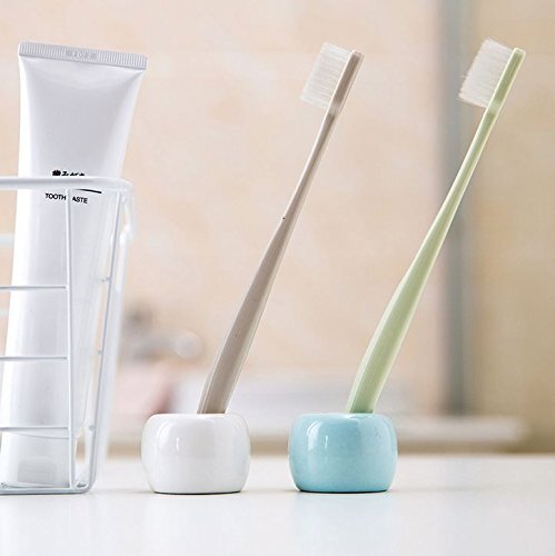 6 Pack Mini Round Ceramic Toothbrush Holder Stand Makeup Tool Holder