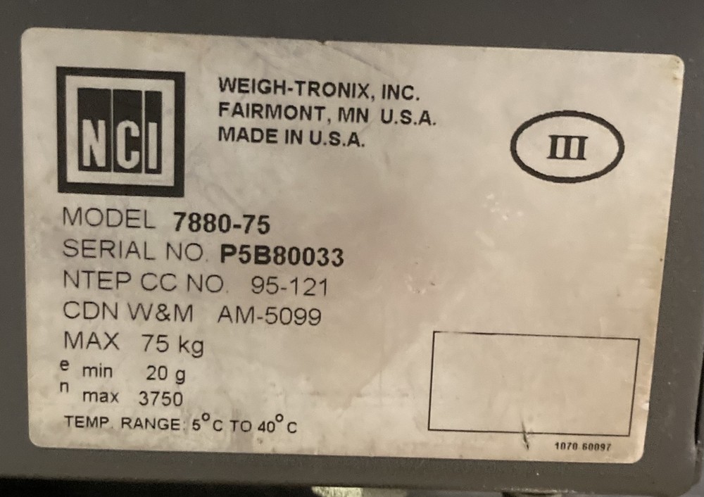 Genuine NCI 7880-75 Scale w/ Rollers