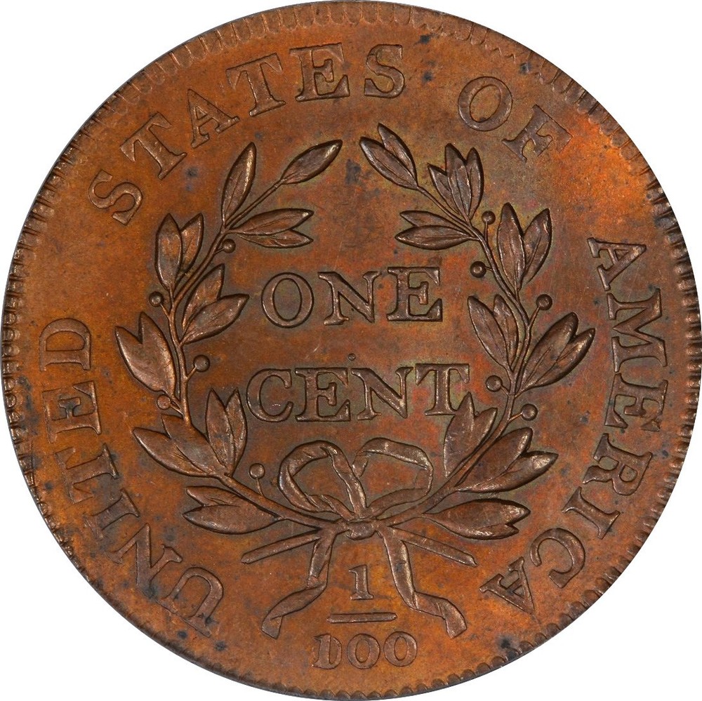 1801 DRAPED BUST 1C PCGS MS 63+ RB