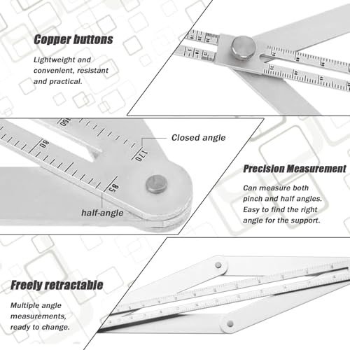 Corner Angle Finder Tool, Miter Saw Protractor with Scale, Miter Angle Silver