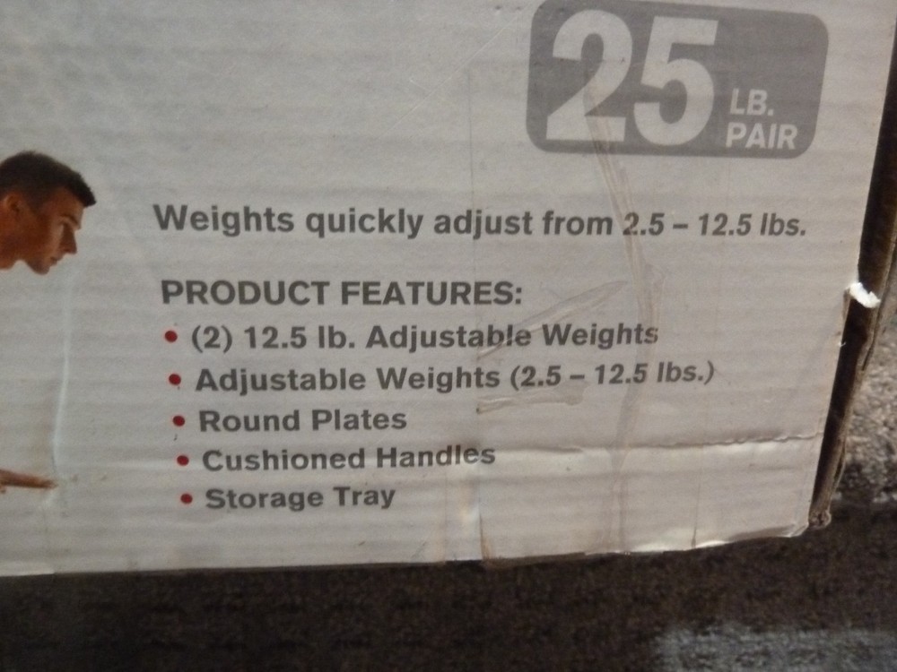 Weider SpeedWeight Adjustable Workout Dumbbells 25 LBS Each Pair weight set