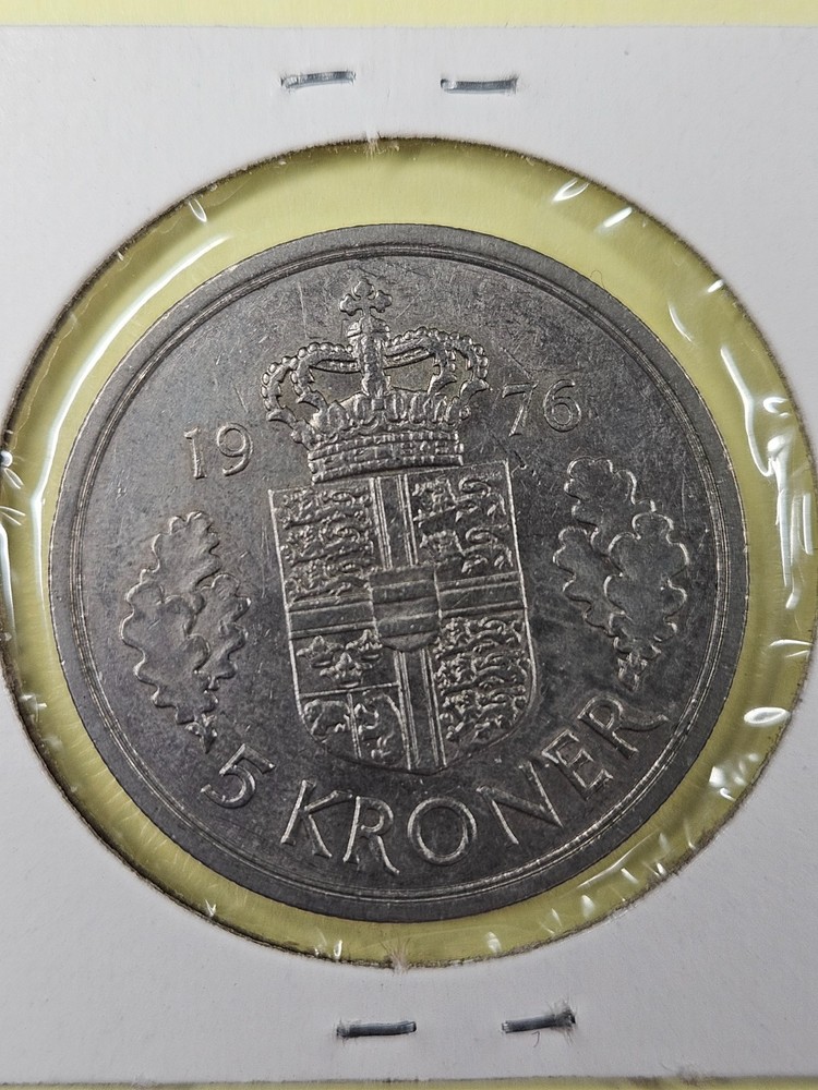 COINS - DENMARK - 5 KRONER 1976