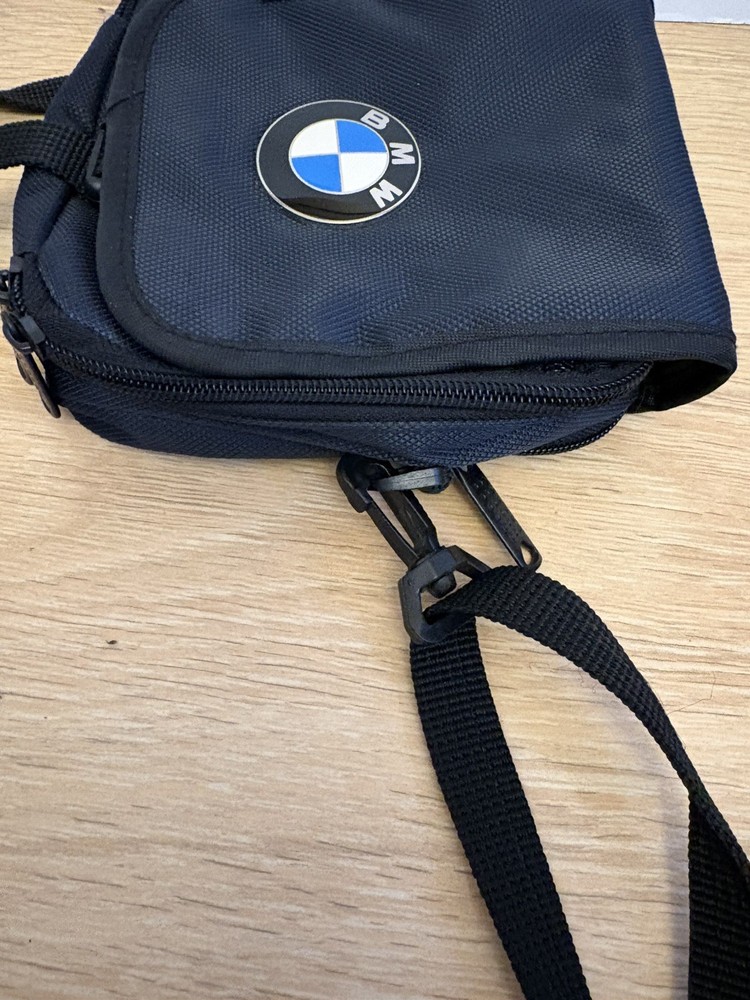 BMW logo Shoulder Bag / multi pocket.adjustable strap.