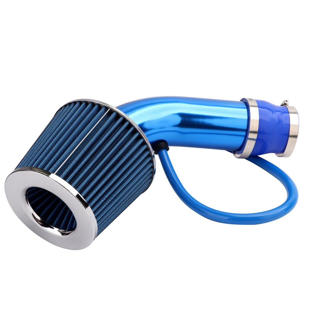 Universal Car Cold Air Intake Filter Induction Pipe Power Flow Hose System Blue