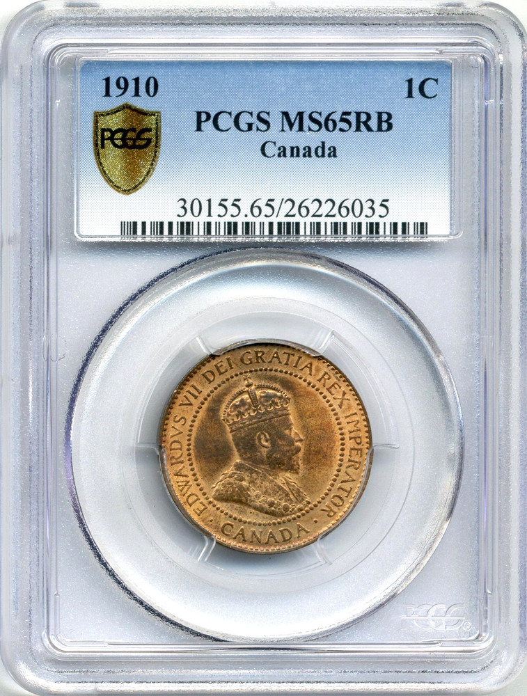 1910 Canada Large Cent - GEM Uncirculated, PCGS MS65 RB