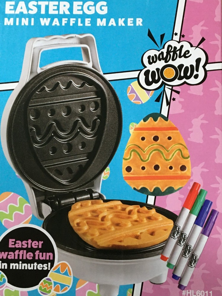 NEW WAFFLE WOW EASTER EGG MINI WAFFLE MAKER FREE SHIP
