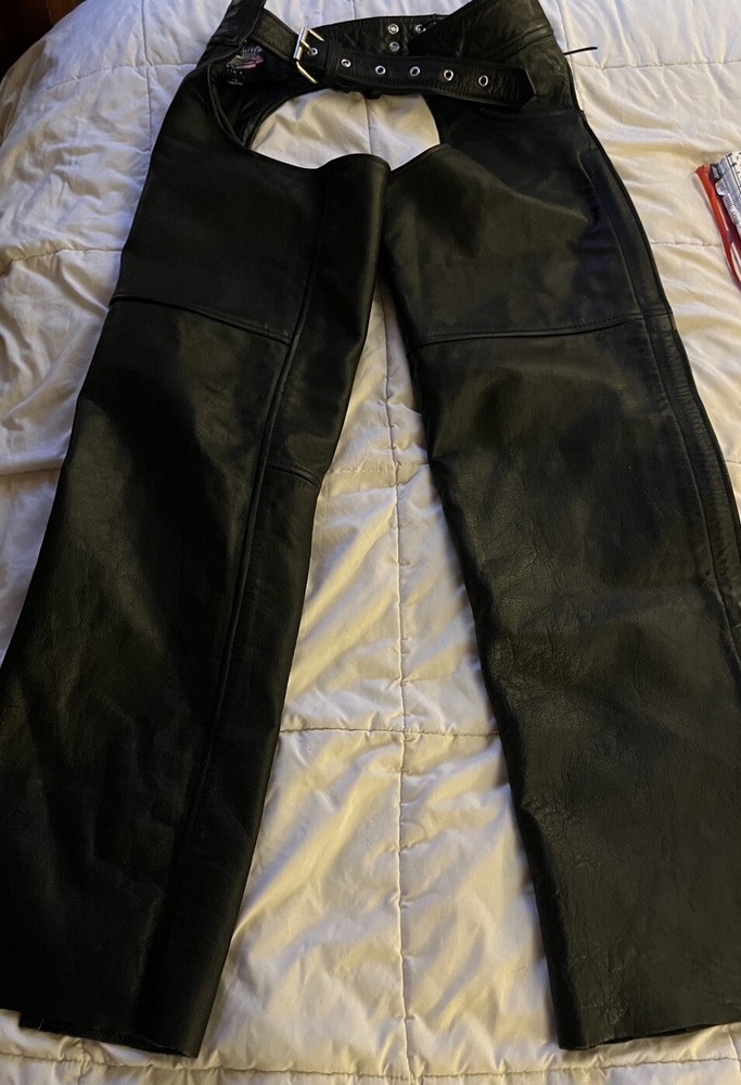 Women’s Motorcycle Leather Chaps, Size Small