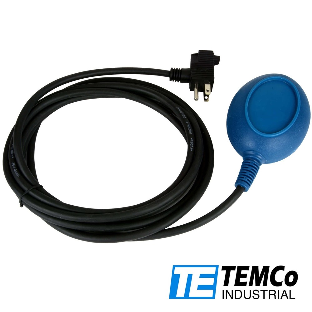 TEMCo Float Switch for Sump Pump & Water Level FILL Function Control 13ft Cord