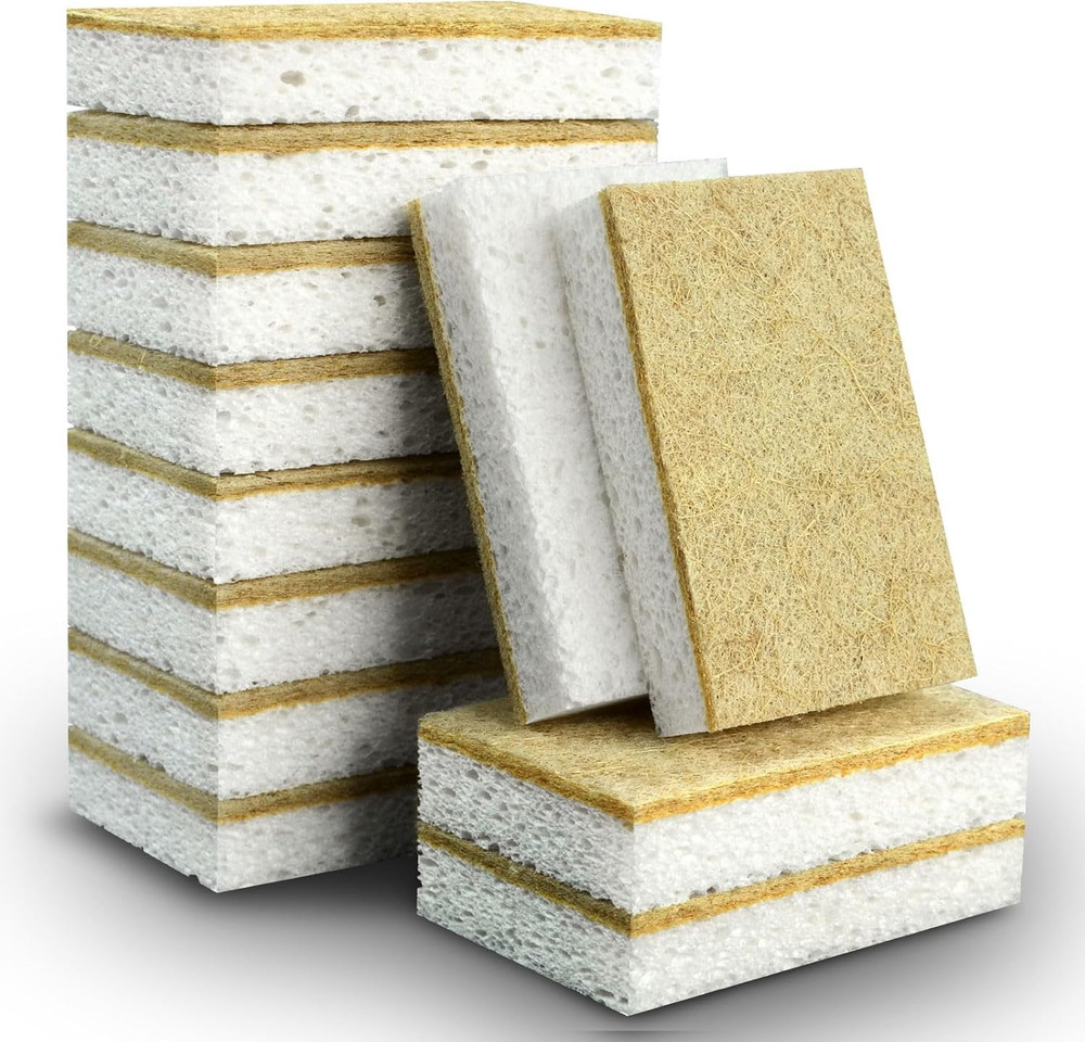 Natural Kitchen Sponge Compostable Kitchen Sponges Cellulose and Coconut Scrubbe