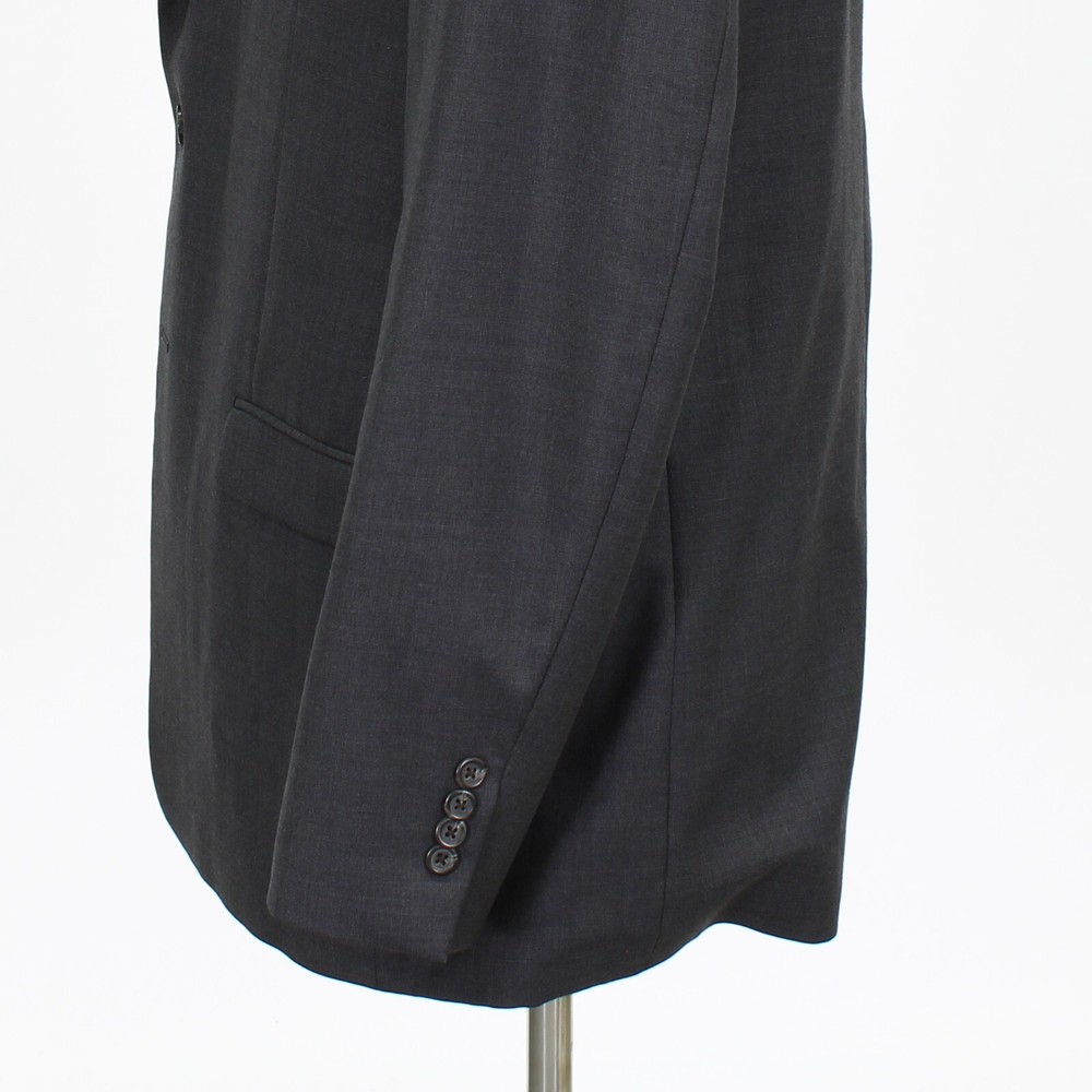 Ralph Lauren 46L Gray Solid Wool Two Button Sport Coat Blazer Jacket