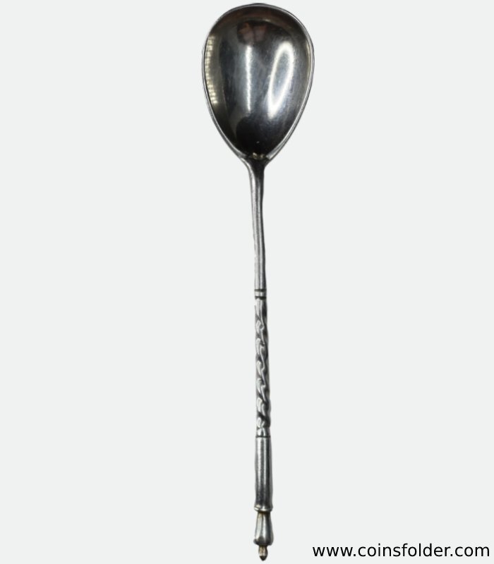 Antique Russian sterling silver teaspoon dated 1984 #4