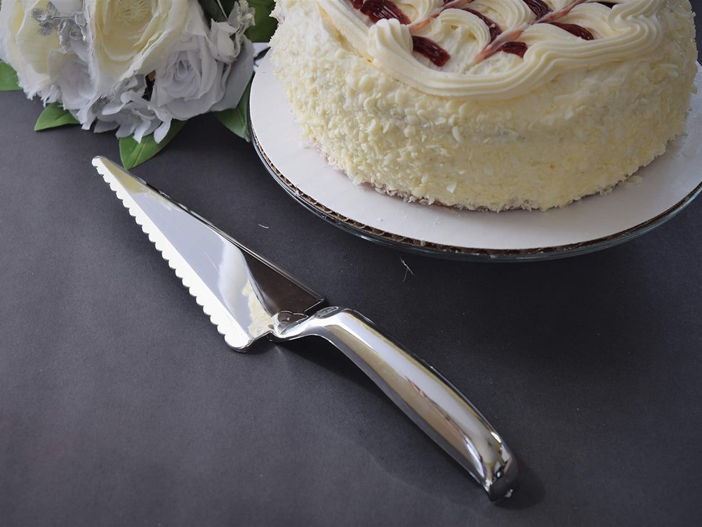 6 Pack Disposable Plastic Pie/Cake Servers Heavy Duty Silver