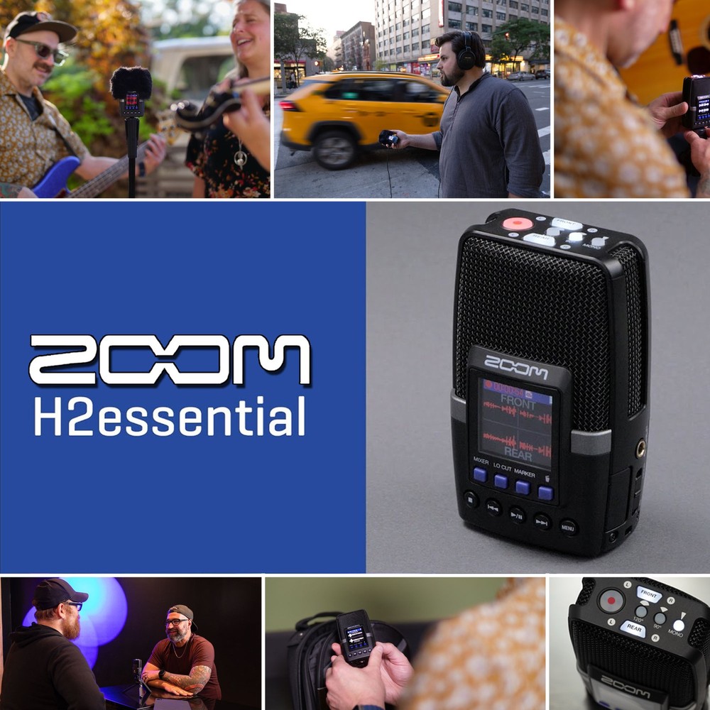 Zoom H2essential Multi-Mic 32-Bit Float Handy Recorder + 128GB Accessory Bundle