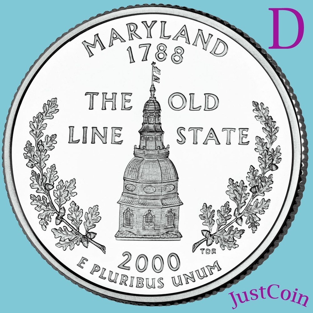 2000 D MARYLAND MD STATE QUARTER UNCIRCULATED FROM MINT ROLL