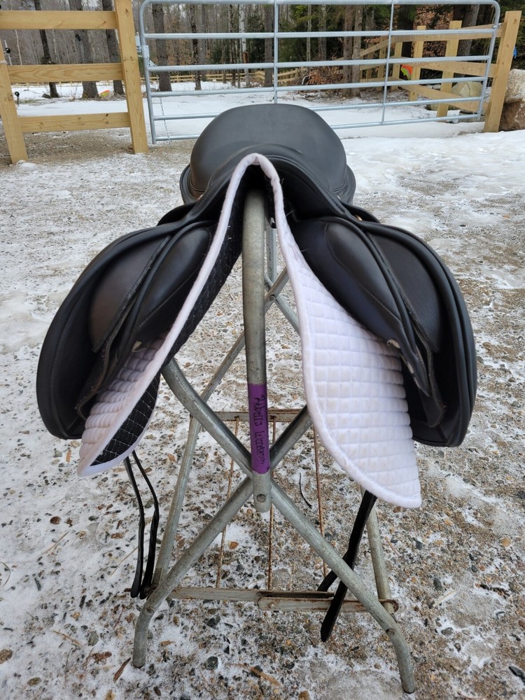 17.5" Albion Revelation Jumping, Monflap, Black, Medium Tree, forward flap
