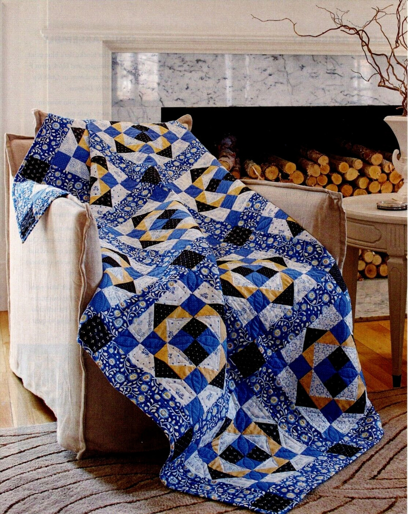 Prussian Blue Quilt Pattern Pieced MF