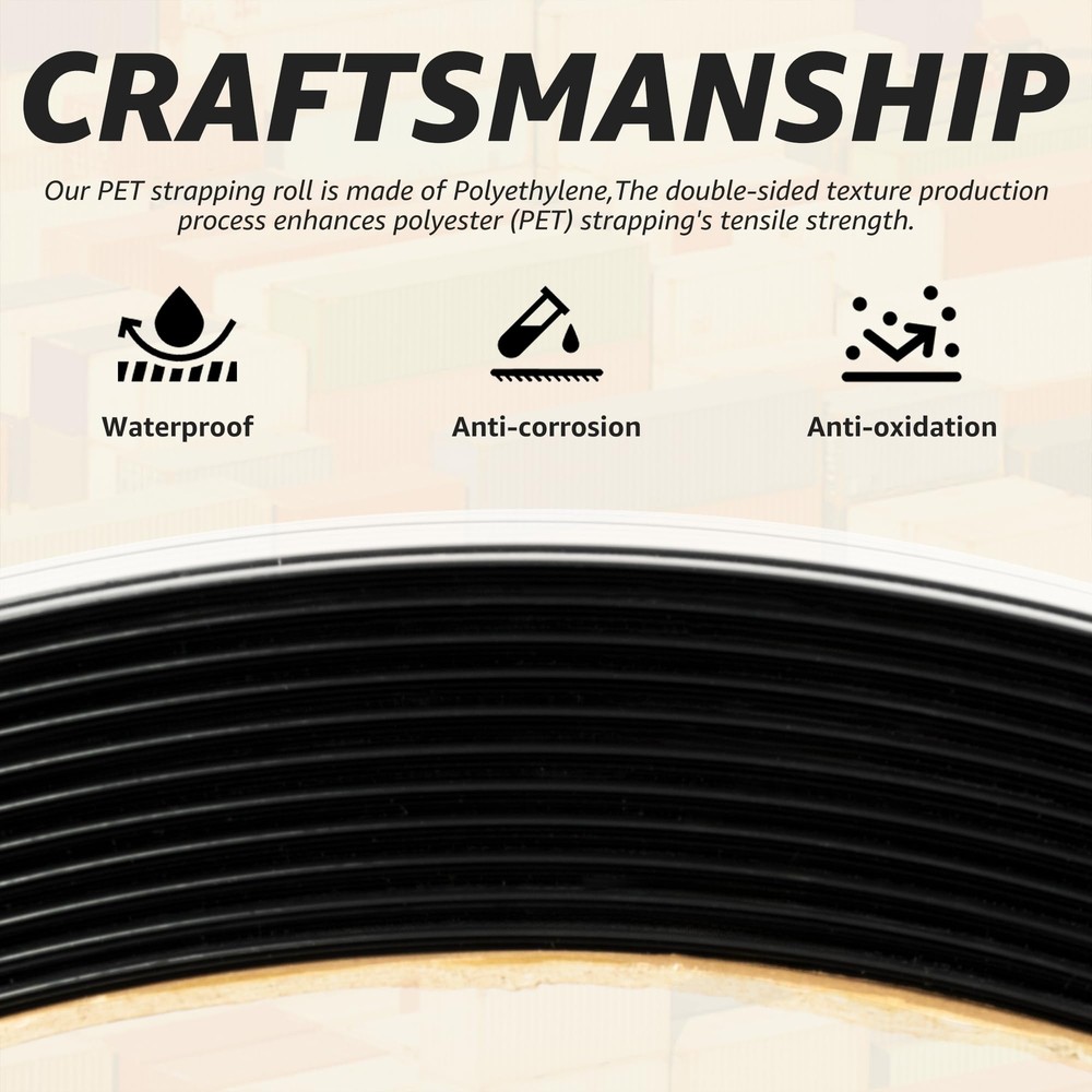 U.S. Solid 5/8" x 0.031" x 1968ft. Length Polyester PET Strapping