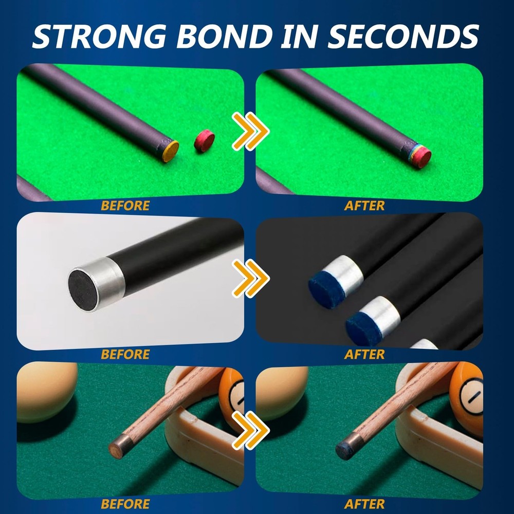 Pool Cue Tip Glue 100g, Quick Dry Billiard for Clear