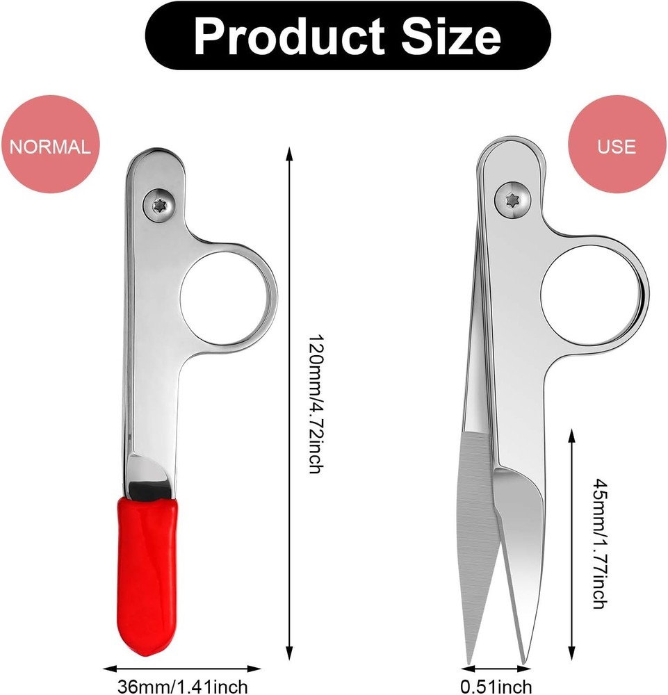 Mudder 2 Pcs Sewing Scissors Thread Snips with Protective Rubber Silver