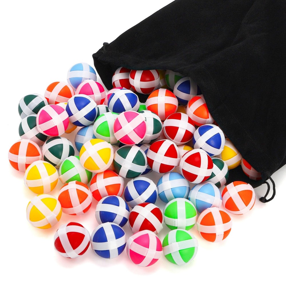 80 Pack Sticky Balls for Dart Board, Hook and Loop Mini Golf, Game Accessories