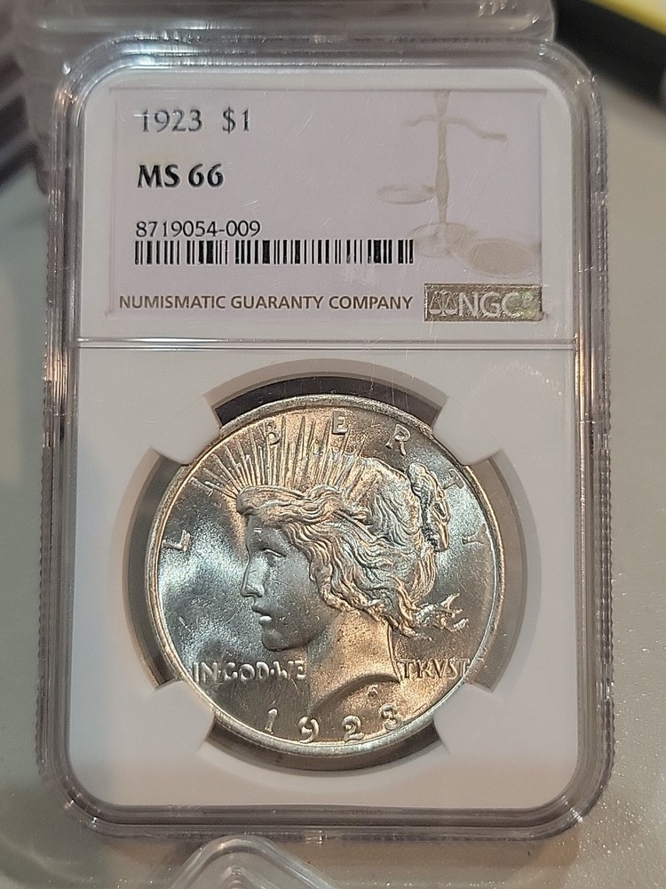 💥1923 PEACE SILVER DOLLAR NGC MS66💥BEAUTIFUL HIGH GRADE