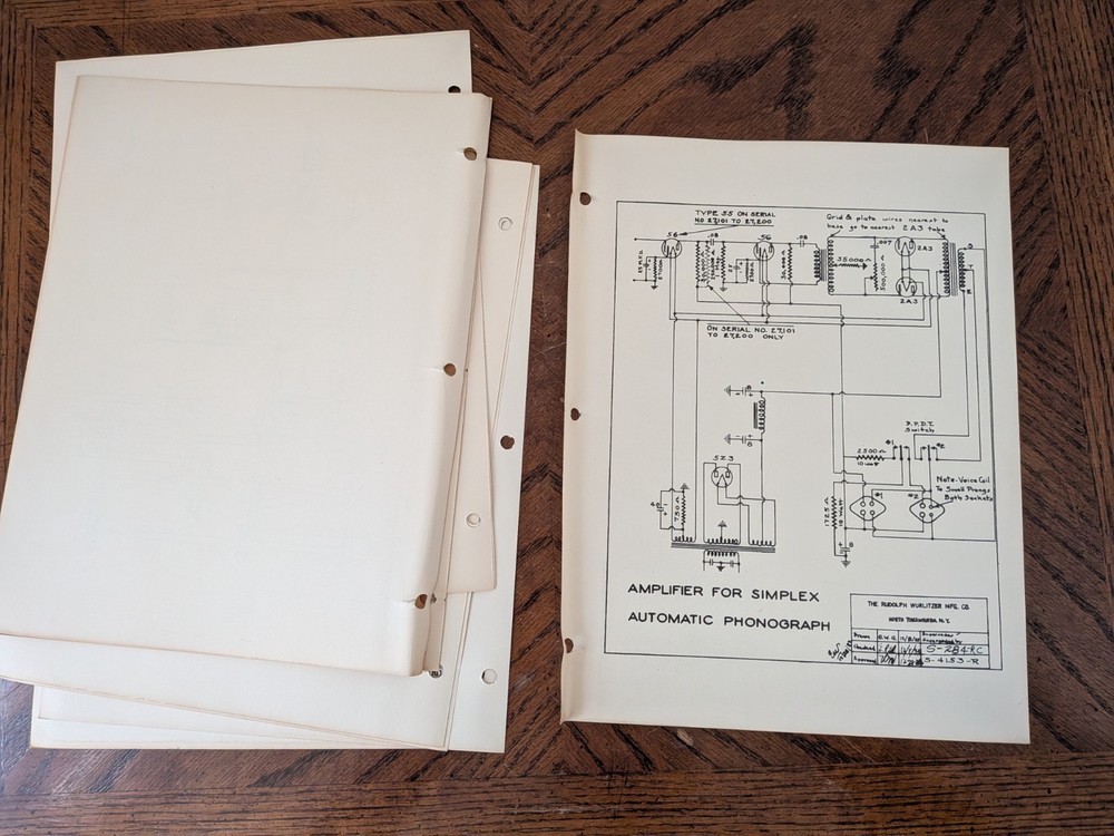 Wurlitzer Simplex Instructions Manual