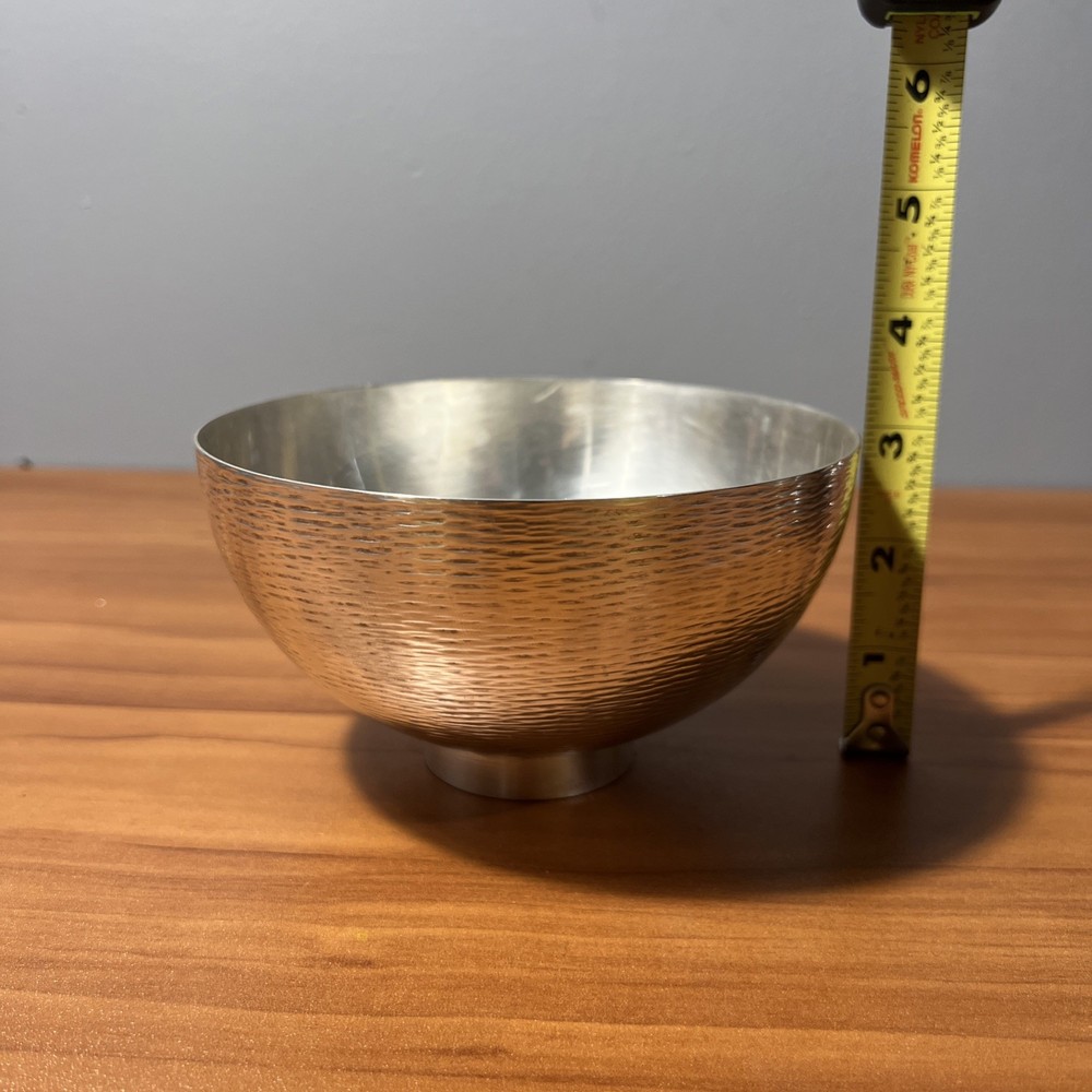 Vintage Zanetto Studio Hammered Silverplate Footed Bowl