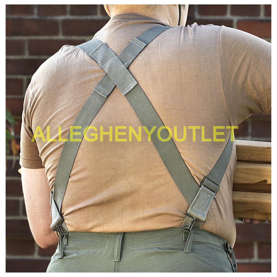 M1950 Trouser Pant Suspenders Elastic OD Green US Military Surplus EXC