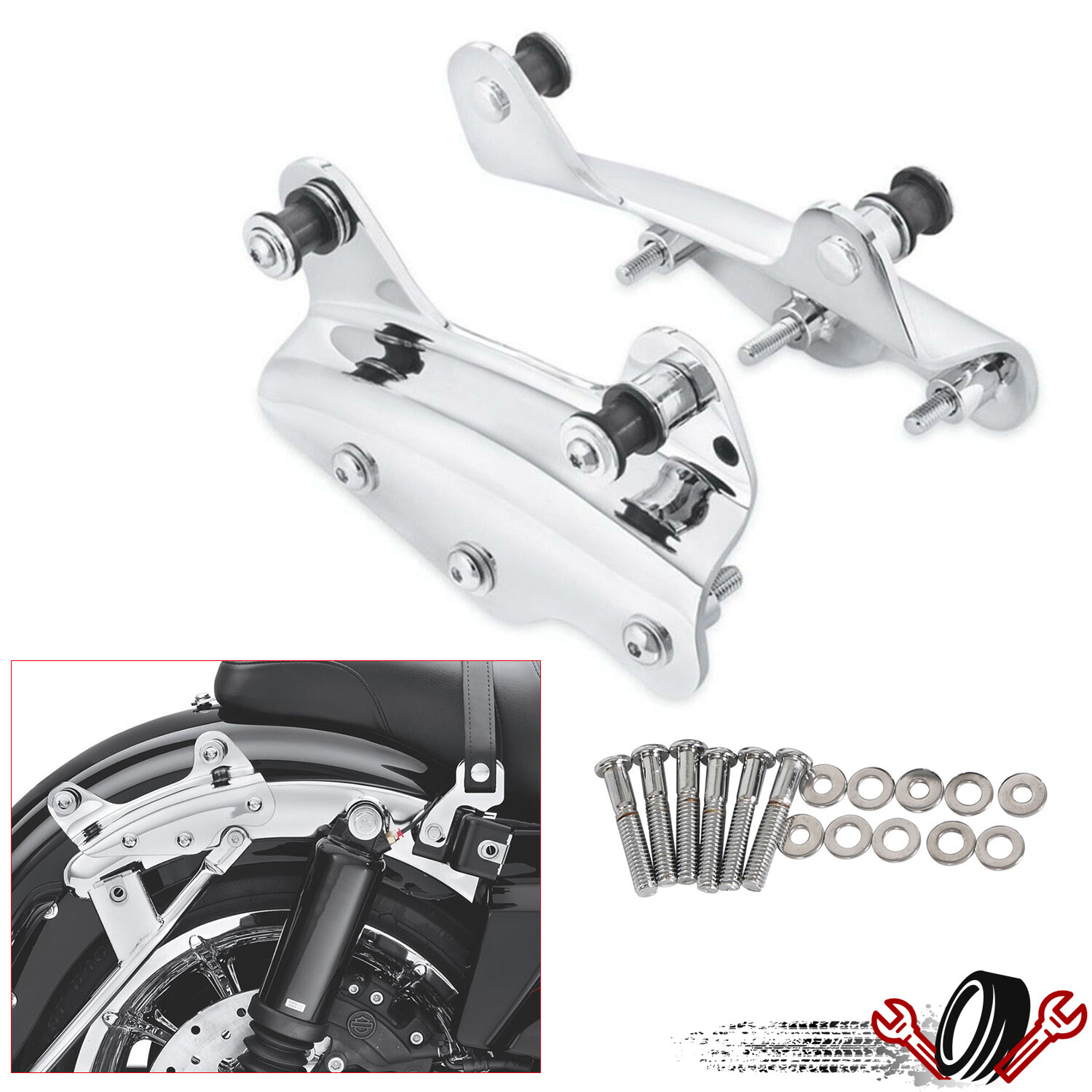 4 Point Docking Hardware Kit For 2009-2013 Harley Touring Road King Street Glide