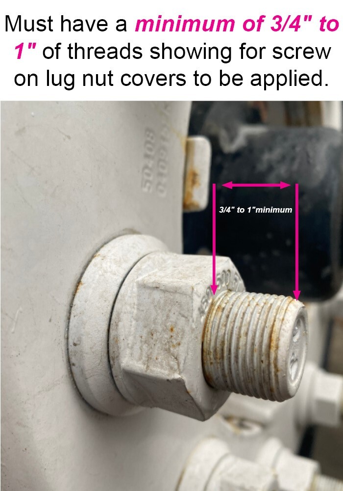 Chrome Hub Cover Semi Truck Wheel Kit Axle Cover 33mm Lug Front & Rear Complete