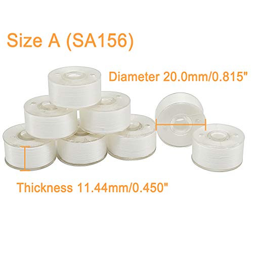 25pcs White 70D/2 (60WT) Prewound Bobbin Thread Plastic Size A SA156 for