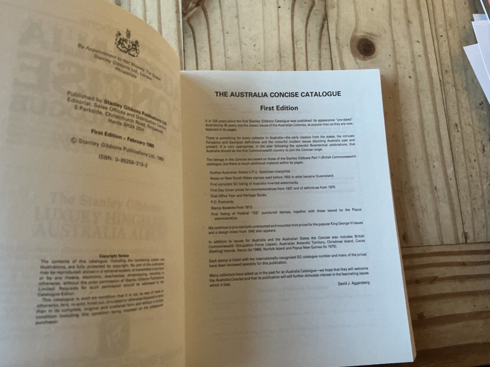 Concise Australia Stamp Catalogue, Gibbons, Stanley, First Edition 1989