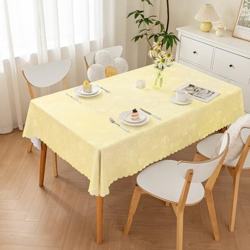 Rectangle Table Cloth Waterproof Heavy Duty 70" x 52" (Rectangular) Yellow